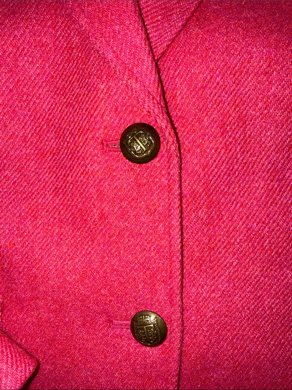 Talbots Bright Pink Wool-Blend Single-Breasted Blazer Aberdeen sz 10 - Picture 2 of 5